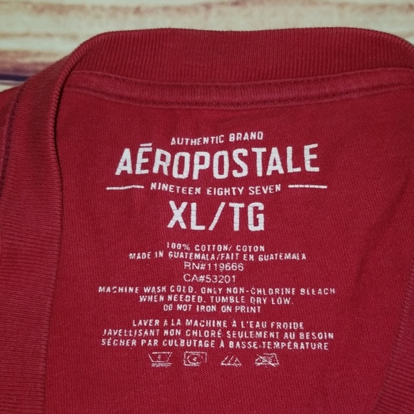 Men's Graphic Red Aeropostale Longsleeve Shirt - Picture 4 of 6